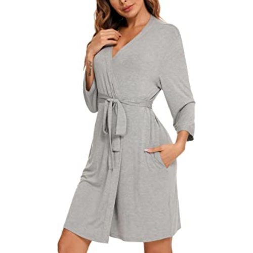 Samring Women's Lightweight Robe Soft Kimono Robes Short Bathrobe for Women Sleepwear