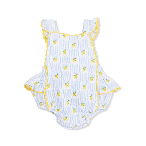 Angel Dear Lovely Lemons Ric Rac Ruffle Sunsuit – zukababy