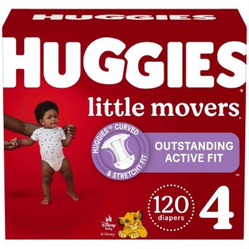 Huggies Little Movers Active Fit Diapers - Size 4 - 120ct