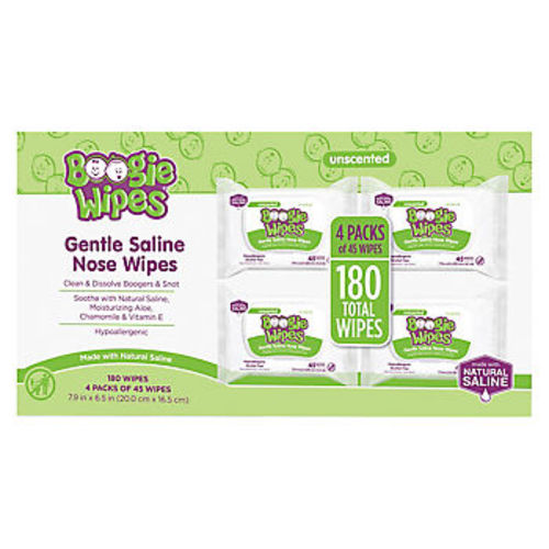 Boogie Wipes Unscented Gentle Nose Wipes, 4 pk./180 ct.