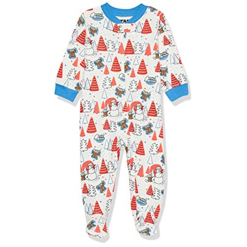 Amazon Essentials Disney | Marvel | Star Wars Unisex Babies' Snug-Fit Cotton Footed Sleepers, Multipacks