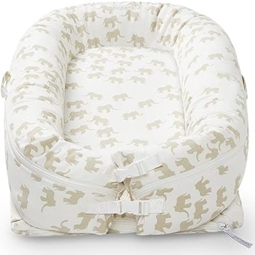 TotAha Newborn Baby Nest, Superior Dock for A Tot, 100% Cotton, All in One Multi-Functional Portable Lounger & Infant Floor Seat, Baby Boy Gril Essentials (Watercolor+)