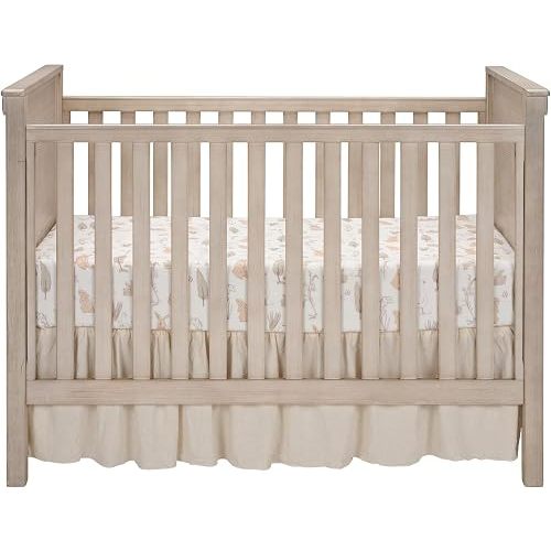 Lambs & Ivy Signature Creamy Ivory Cotton/Linen Baby Crib Skirt/Dust Ruffle