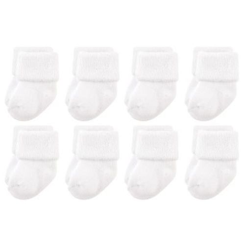 Luvable Friends Baby Unisex Newborn and Baby Terry Socks, White, Size: 0-6 months