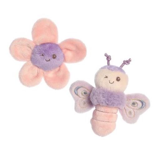 ebba Mini Flutterfly Rattle & Crinkle Set Flutterflies Playful Baby Stuffed Animal Purple 4.5"