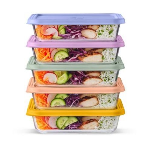 Ello Everyday Glass 4.5c 10pc Meal Prep Food Storage Container Set