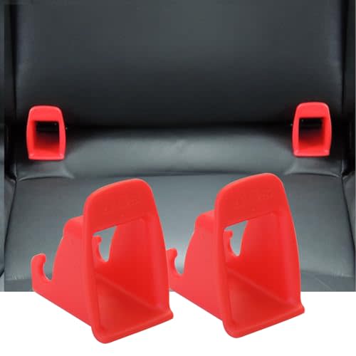 ISOFIX Interface Belt Latch Guide,2 Pcs Car Seat ISOFIX Interface Buckle Fixed Guide Groove Seat Belt Bracket Connector,2Pcs Red