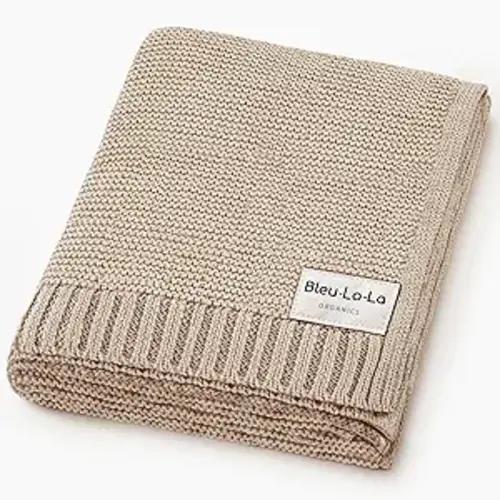 100% Organic Cotton Heritage Knit Textured Baby Quilt Blanket – Signature Heritage Knit, Soft Breathable Newborn Baby Blanket (Heritage - Oatmeal)