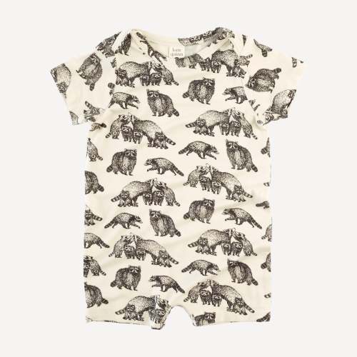 short sleeve lap neck shortie | raccoons | bamboo