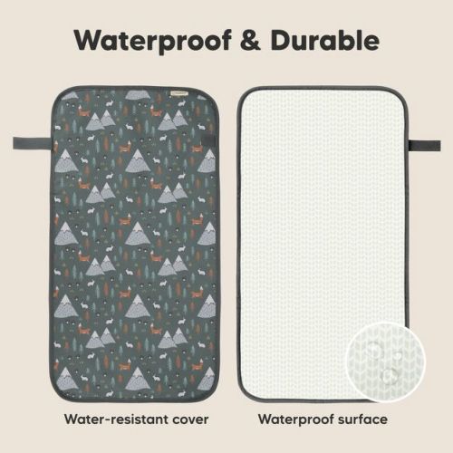 KeaBabies Swift Portable Diaper Changing Pad, Portable Waterproof Diaper Changing Pad for Baby, Travel Changing Pad for Diaper Bag (Woods)