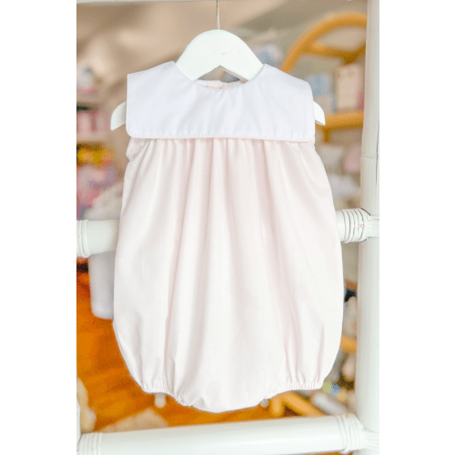 Sleeveless Square Bib Girl Bubble in Light Pink