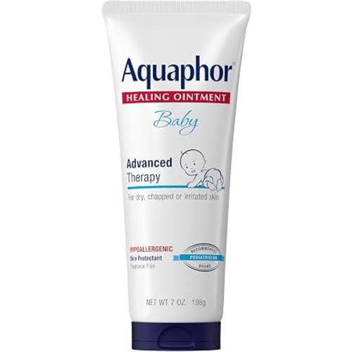 Amazon.com: Aquaphor Baby Advanced Therapy Healing Ointment Skin Protectant, 7 OZ | Baby Skin Protectant with Petrolatum for Chapped or Dry Skin, Drool Rash and Diaper Rash, Hypoallergenic, Fragrance Free
