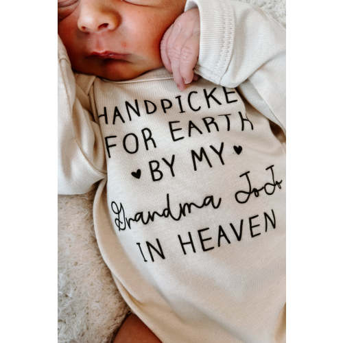 Personalized Handpicked Long Sleeve Graphic Bodysuit | Natural