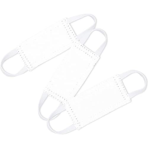 PONY DANCE Baby Door Latch Cover Closer - Nursery Door Silencer with Strong Elastic Straps, Thick Solid Cushion for Noise Reduction, Prevents Slamming, 3 Pieces, 4W x 2L Inches, Pure White