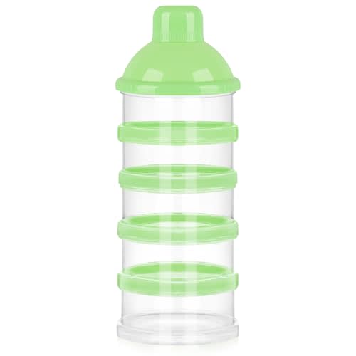 Accmor Formula Dispenser On The Go, 5 Compartments Stackable Formula Container for Travel, Baby Milk Powder Kids Snack Container, BPA Free