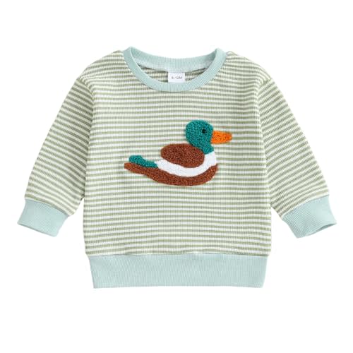 Toddler Baby Boy Girl Sweatshirt Sweater Long Sleeve Crewneck Waffle Knit Outfit Pullover Tops Fall Winter Clothes