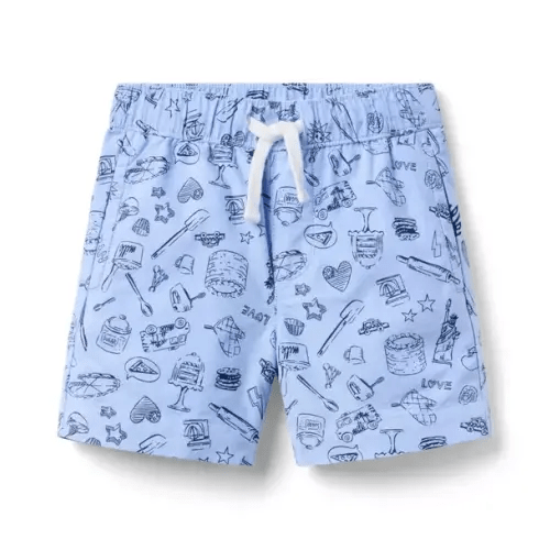 Boy Ocean Air Treats Milk Bar x Janie and Jack Oxford Pull-On Short by Janie and Jack