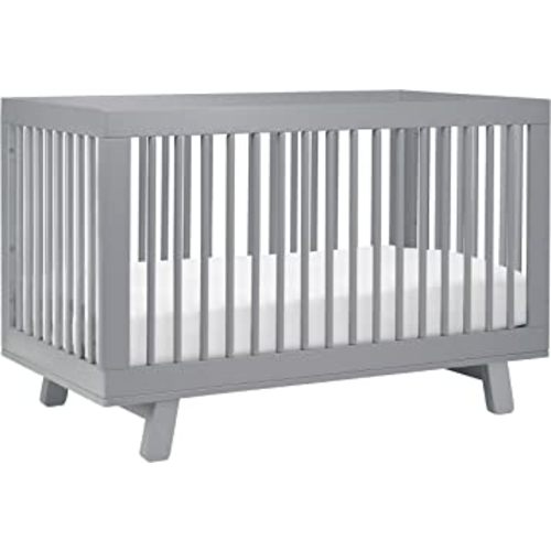Babyletto Hudson 3-in-1 Convertible Baby Crib - GREENGUARD Gold Certified Convertible Crib to Toddler Bed & Daybed - Wooden Baby Bed with 4 Adjustable Mattress Heights - Strong & Easy Assembly - Grey