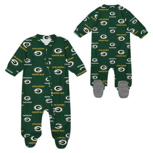 NFL Green Bay Packers Infant Boys' Blanket Sleeper Bodysuit - 12M
