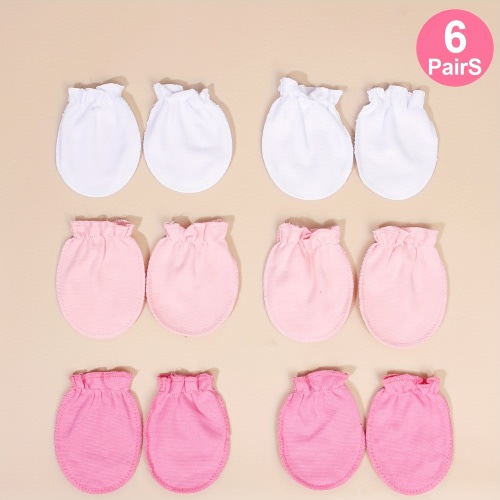 6 pairs multi colored anti scratch gloves infants suitable - Temu