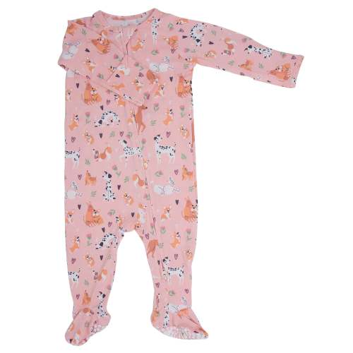 Dalmatian Poodle Puppy Zipper Footie