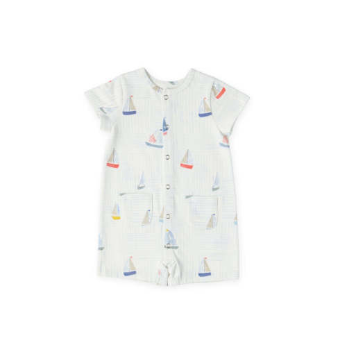 Short Sleeve Pocket Romper - Set Sail
