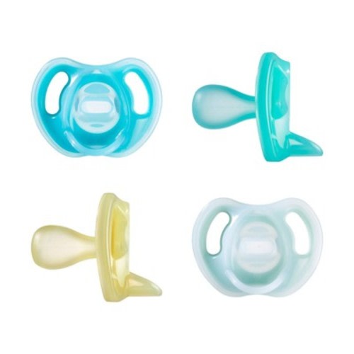 Tommee Tippee Ultra-Light Silicone Baby Pacifier 6-18m - Blue/Yellow - 4pk