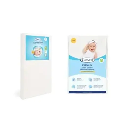 Graco Premium Foam Crib Mattress & Protector Value Bundle (1-Pack)