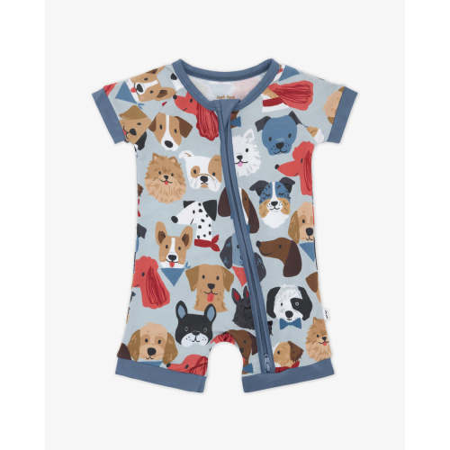 Gray Puppy Parade Shorty Zippy – Little Sleepies