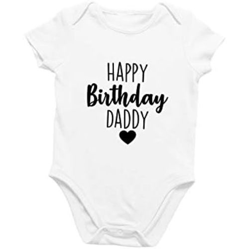 Organic GOTS Certified Baby Onesie Unisex Bodysuit 0-18 months - Happy Birthday | Present Gift