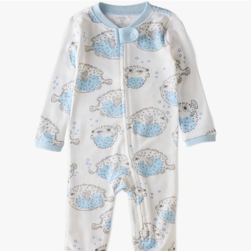 Butterblu Shadow Sleep & Play 100% Cotton Footless Two Way Zip Front PJs