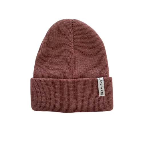 Knit cuff Beanie in Mauve