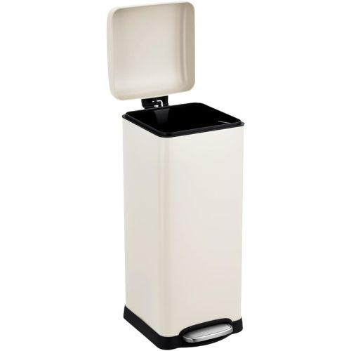 Fingerprint-Proof Stainless Steel Trash Can, 8 Gallon / 30 Liter Step-on Kitchen Garbage Bin with Removable Bucket & Soft-Close Lid, for Kitchen, Bathroom, Office – Elegant & Odor Control