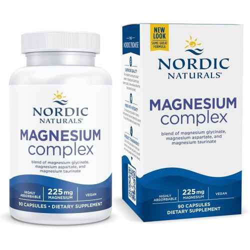 Nordic Naturals Magnesium Complex - 90 Capsules - 225 mg Magnesium - Brain & Heart Health, Mood, Energy, and Muscle Relaxation - Non-GMO, Vegan - 30 Servings
