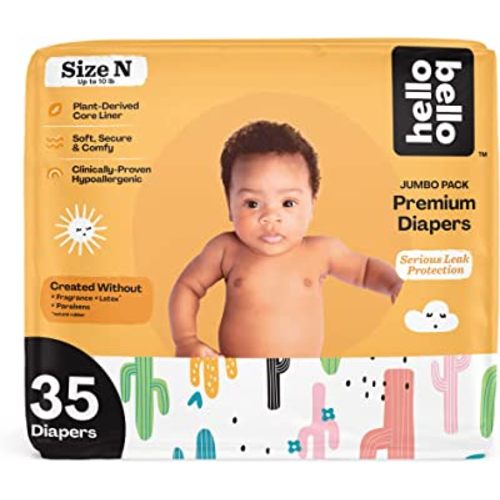 Hello Bello Premium Baby Diapers Size Newborn I 35 Count of Disposeable, Extra-Absorbent, Hypoallergenic, and Eco-Friendly Baby Diapers with Snug and Comfort Fit I Stuck on You
