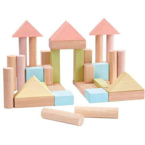 Plan Toys 40 Unit Blocks Pastel - The Natural Baby Co – The Natural Baby Company