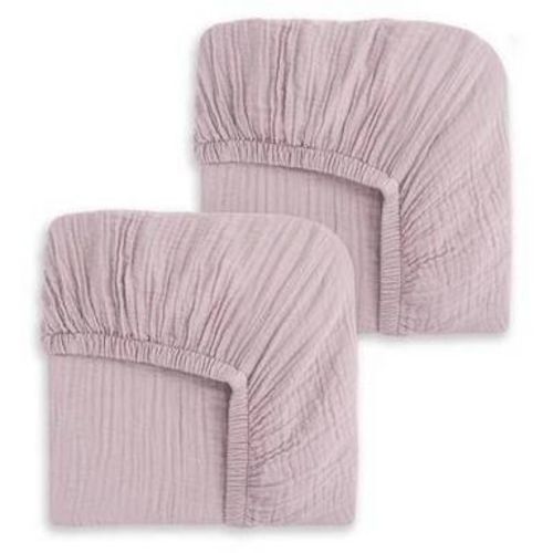 HALO 2pk 100% Organic Muslin Crib Fitted Sheets - Mauve
