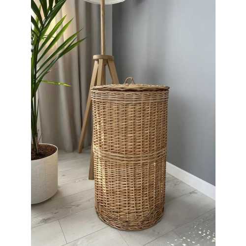 natural wicker laundry basket with lid handmade round wicker laundry hamper bathroom organizer basket rattan storage basket toy storage bin