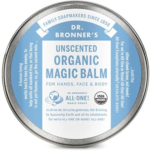 Dr. Bronner's - Organic Magic Balm (Baby Unscented, 2 Ounce) - Made with Organic Beeswax & Hemp Oil, Moisturizes & Soothes Hands, Face and Body, Relieves Dry Skin, Helps Prevent Diaper Rash
