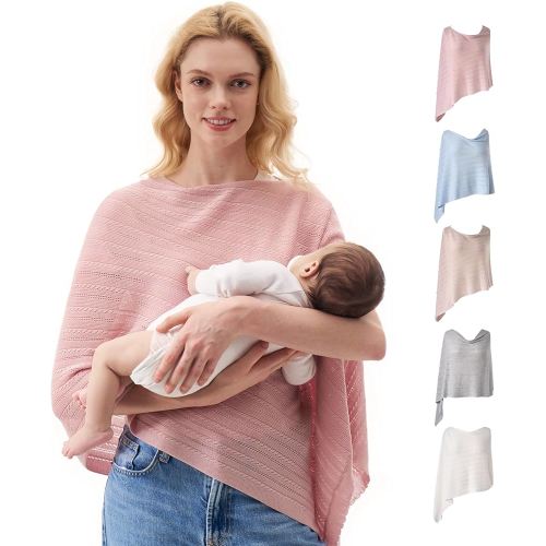 Momcozy Ultra-Light Nursing Cover for Breastfeeding, Soft Breathable Tencel™ Lyocell Fabric, Multi-Use Feeding Shawl, Newborn Essentials Must Haves(Pink)