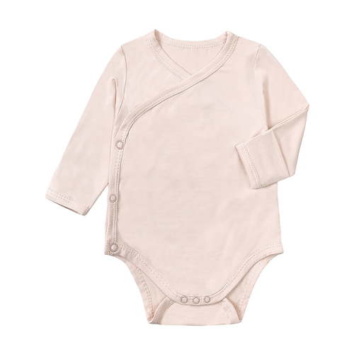 WIBACKER Bamboo Viscose Unisex Infant Baby Long Sleeve Side-snap Kimono Bodysuits with Mitten Cuffs for 0-18M