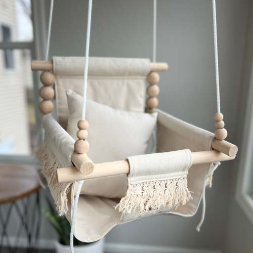 Indoor High Back Baby & Toddler Swing-Vanilla Boho