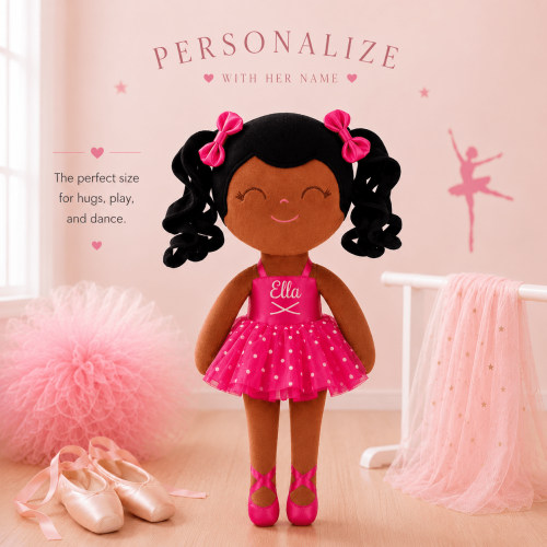 Tiny Tots Boutique Personalized African American Ballerina Doll - Personalized African American Ballerina Doll