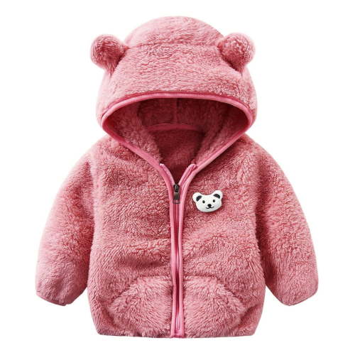 Baby Hoodie Jacket Coat Cute Bear Ear Zip-up Hoodies Clothes Cute Warm Outfits Baby Winter Outwear Outfits 18-24 Months