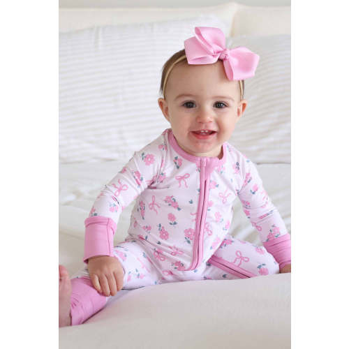 Ribbon & Roses Convertible Zip Romper | Pink