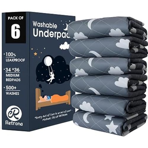 Non-Slip Washable Underpads 34x36, Reusable Bed Pads for Incontinence