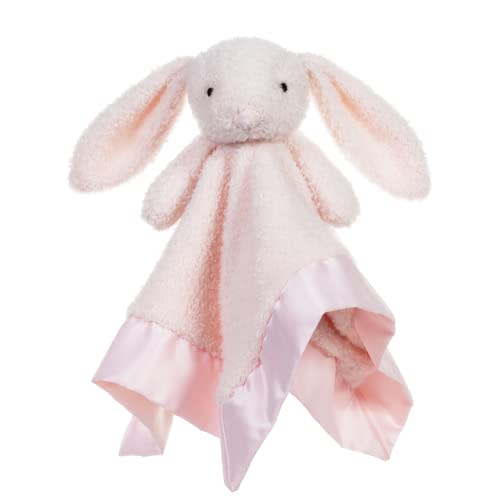 Apricot Lamb Stuffed Animals Pink Bunny Rabbit Security Blanket Infant Nursery Character Blanket Luxury Snuggler Plush Baby Lovey(Pink Bunny)