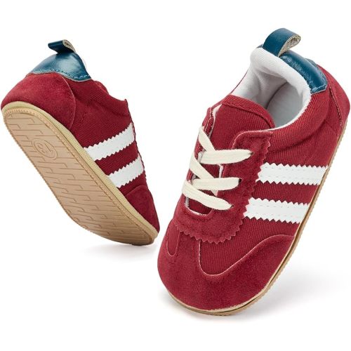 BACSAC Baby Shoes for Boys Girls Non Slip Low Top Infant Walking Shoes Breathable Comfort Toddler Walker Shoes Pull On Newborn Baby Sneakers 3 6 9 12 Months