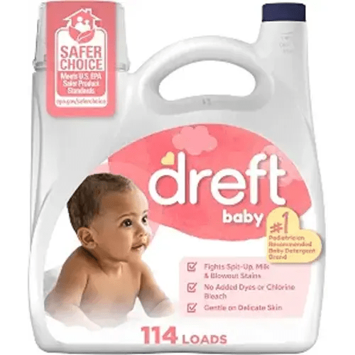 Dreft Baby Liquid Laundry Detergent, Gentle on Sensitive Skin Laundry Soap, 150 fl oz, 114 Loads (Packaging May Vary)