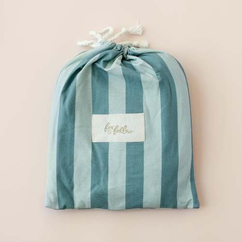 Sage Stripe Organic Fitted Cot Sheet